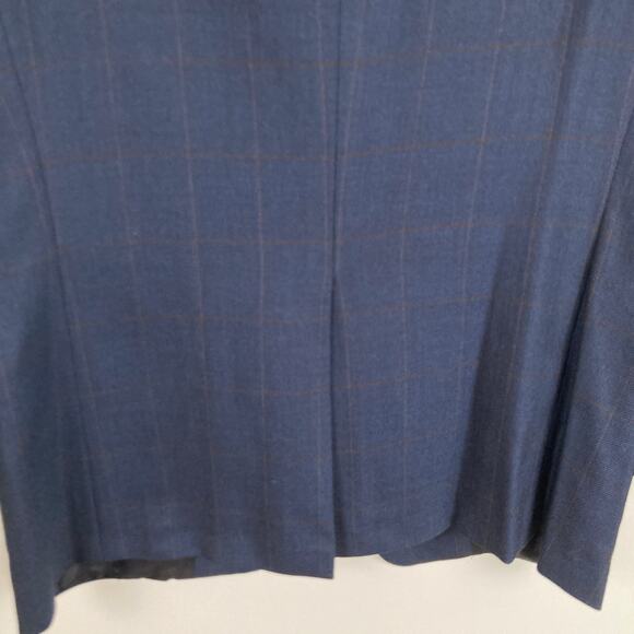Karl Lagerfeld Mens 42R Blue Windowpane 100% Wool Blazer Suit Jacket Career - Picture 13 of 15